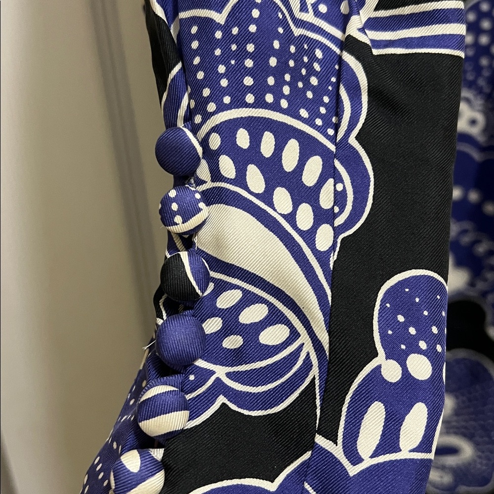 Silk Banana Republic Purple and White Patterned Dress - Picture 3 of 7